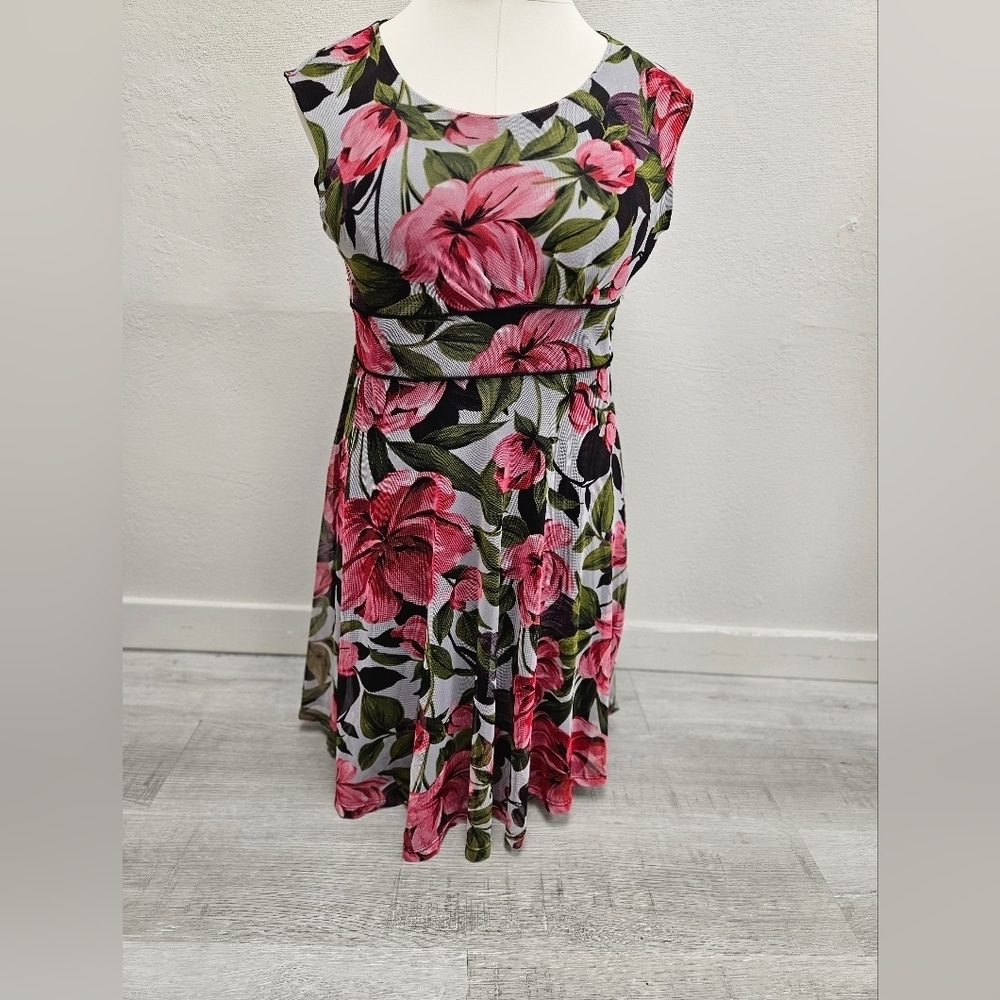 I LE NEW YORK Petite Floral Mesh Dress 14P
